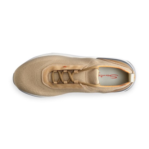 Men's beige stretch knit sneaker - Santoni - 4