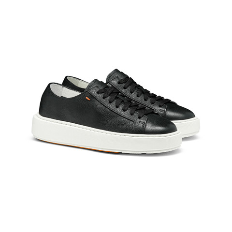 Women's black leather sneaker - Santoni - 3