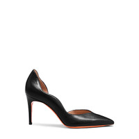 Women's black leather high-heel pump - Santoni - 1