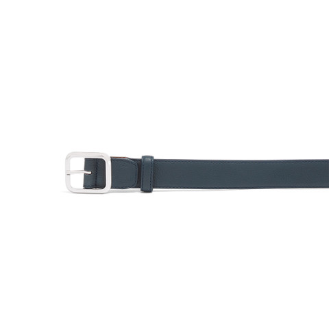 Blue tumbled leather adjustable belt - Santoni - 3