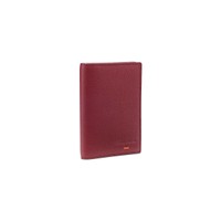 Burgundy tumbled leather passport case - Santoni - 2