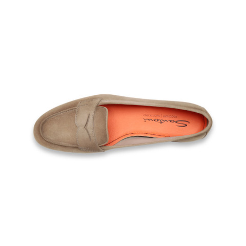 Women's beige suede Carla loafer - Santoni - 5