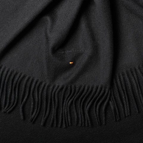 Black cashmere scarf - Santoni - 4