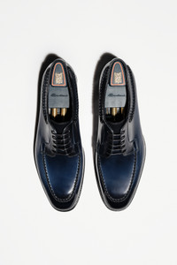 Men's blue leather Meraviglia Collection Derby shoe - Santoni - editorial