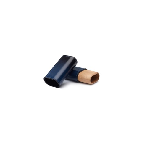 Cohiba cigar case in cedar wood covered in blue leather - Santoni - 3