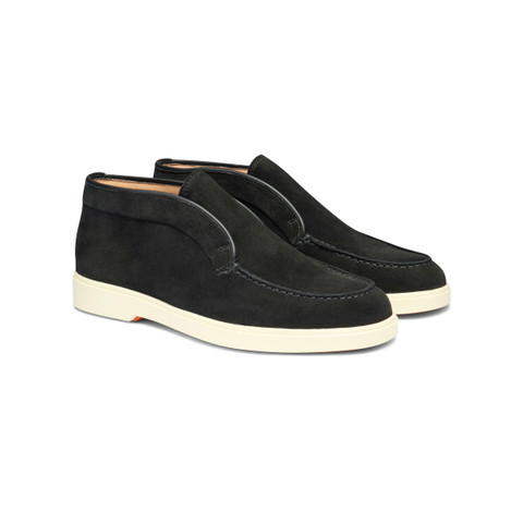 Women&rsquo;s black suede desert boot - Santoni - 2