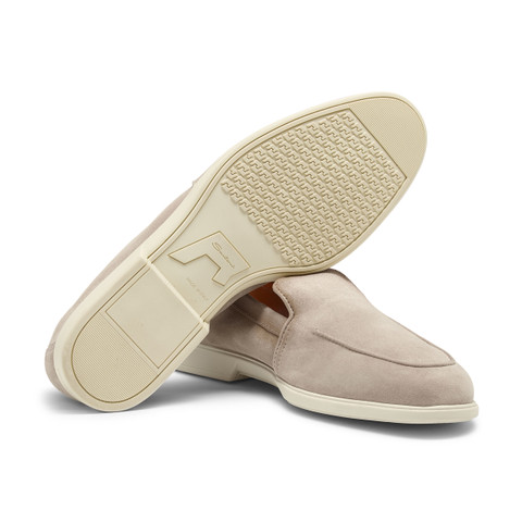 Mocasines de hombre de ante beige - Santoni - 4