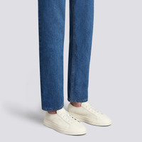 Double Buckle Sneaker da uomo in pelle bottalata bianca - Santoni - 2