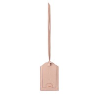 Pink tumbled leather luggage tag - Santoni - 1