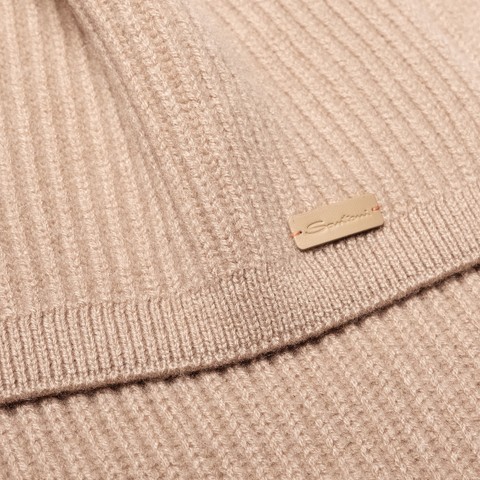 Beige cashmere scarf - Santoni - 4