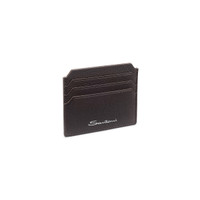 Dark brown tumbled leather credit card holder - Santoni - 2