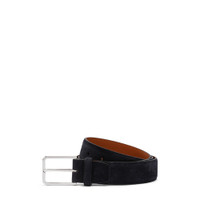 Cintur&oacute;n ajustable para hombre de ante azul - Santoni - 1