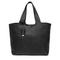 Black tumbled leather shoulder bag - Santoni - 1