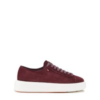 Women's burgundy suede sneaker - Santoni - 1