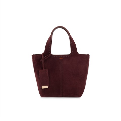 Bordeauxrote Handtasche aus Wildleder - Santoni - 1