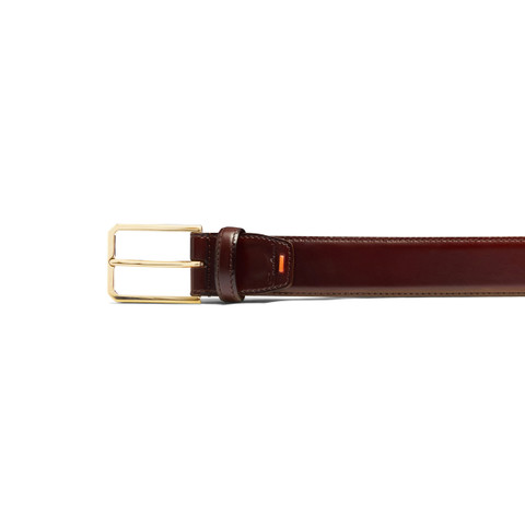 Brown leather adjustable belt - Santoni - 3