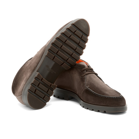 Men's dark brown suede desert boot - Santoni - 4
