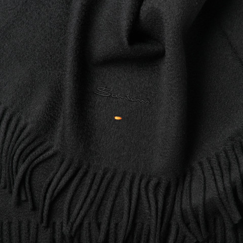 Black cashmere scarf - Santoni - 4