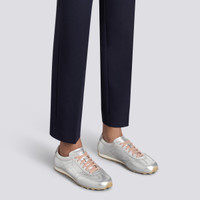 レディース ラミネートレザー スニーカー シルバー - Santoni - 2