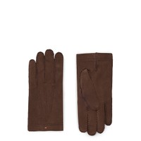 Dark brown suede gloves - Santoni - 1