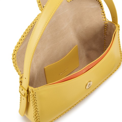 Yellow leather shoulder bag - Santoni - 5