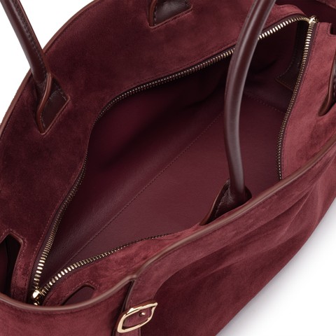 Borsa a spalla in suede bordeaux - Santoni - 4