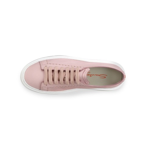 Women's pink leather sneaker - Santoni - 4
