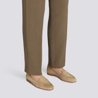 Beigefarbene Carla Loafer für Damen aus Wildleder - Santoni - 2