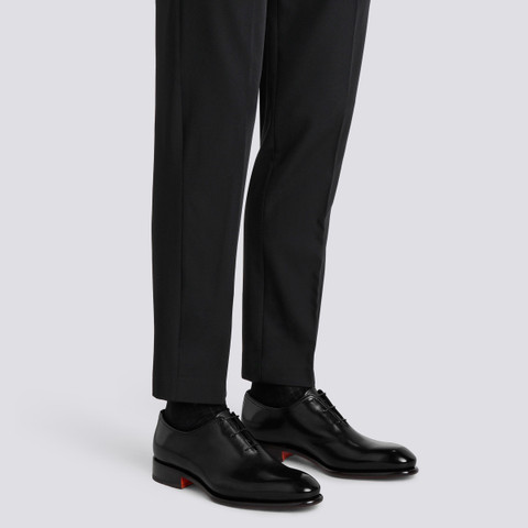 Men's polished black leather Oxford shoe - Santoni - 2