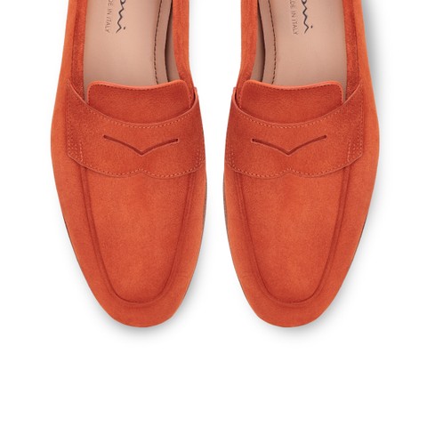 Women's orange suede Carla loafer