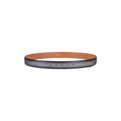 Grey leather belt strap - Santoni - 4