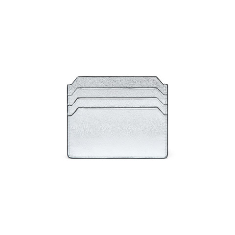 Silver laminated leather credit card holder - Santoni - 4