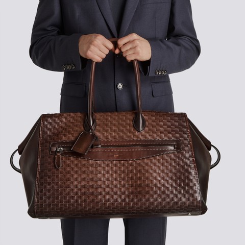 Dark brown leather weekend bag - Santoni - 2
