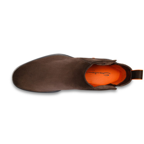 Men's dark brown suede Chelsea boot - Santoni - 5