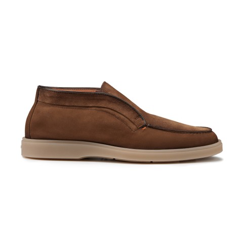 Men's brown suede desert boot - Santoni - 1
