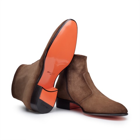 Stivaletto da uomo in suede marrone - Santoni - 3