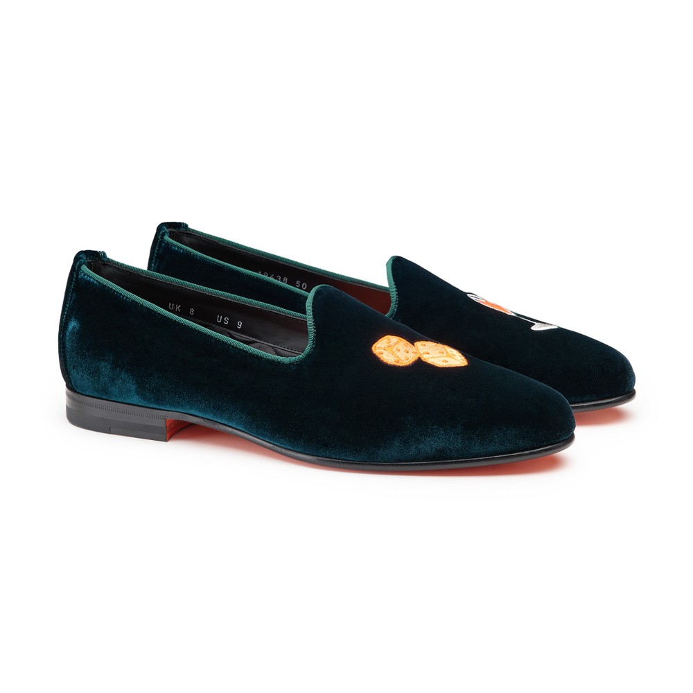 LORETO EMERALD VELVET LOAFER Angle