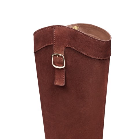 Women's dark brown suede Easy boot - Santoni - 5