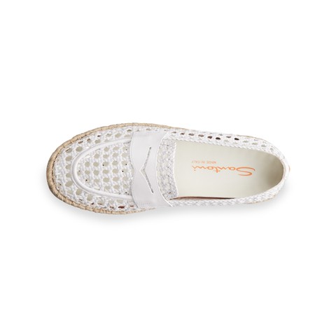 Women's white woven leather espadrillas - Santoni - 4