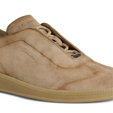Women's light brown suede sneaker - Santoni - 6