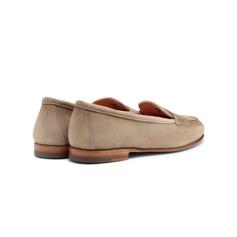 Women's beige suede Carla loafer - Santoni - 4