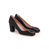 Women's black suede high-heel pump - Santoni - 2