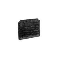 Black alligator leather credit card holder - Santoni - 2