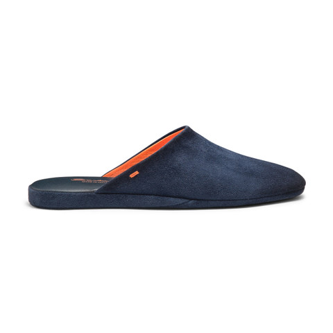 Men&rsquo;s blue suede slipper - Santoni - 1