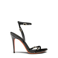 Women's black patent leather high-heel sandal - Santoni - 1