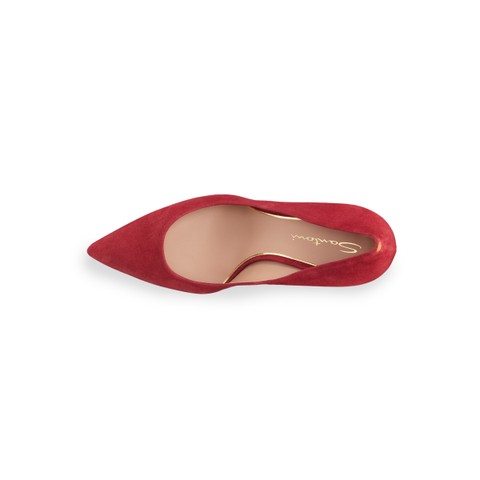 Women's red suede high-heel pump - Santoni - 4