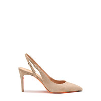 Women's beige suede high-heel slingback - Santoni - 1