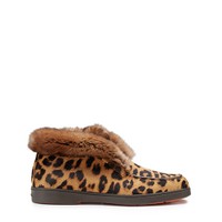 Women's cavallino leather desert boot with fur - Santoni - 1