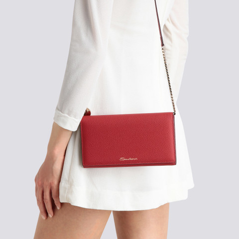 Red leather crossbody bag - Santoni - 2