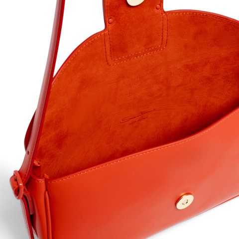 Red leather shoulder bag - Santoni - 5